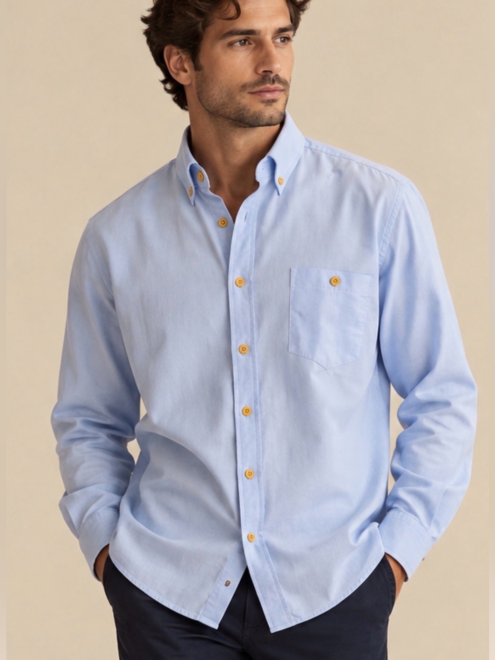 Classic Ted Baker London men’s long-sleeve button-down shirt